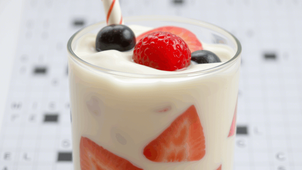 cold yogurt drink crossword